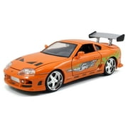 Brian's Toyota Supra Orange with Graphics Fast  Furious Movie 1/24 Diecast Model Car by Jada