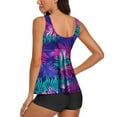 thumbnail image 4 of GEWSEY Womens Blouson Tankini Top No Bottom Loose Fit Swim Top Modest Tank Top Purple, XL, 4 of 5