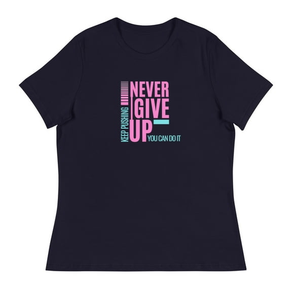 Motivational Women's Relaxed T-Shirt (Navy, S)