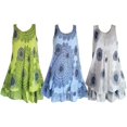 thumbnail image 2 of Robe à Imprimé Floral pour Femmes, Double Couche, Sans Manches, Col Rond, Robe d'Été (Bleu 3TG), 2 of 11