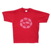Mogul Unisex T-Shirt Red Elephant Print Short Sleeves Yoga Tshirt