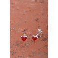 thumbnail image 4 of SilverCloseOut Sterling Silver Teens Small Red Heart Stud Earrings 8mm, 4 of 5