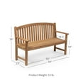 thumbnail image 2 of Titan Great Outdoors Grade A Teak 59in Bow-Back Bench, Indoor Outdoor Solid Wood Patio Furniture, 2 of 6
