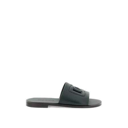

Dolce & Gabbana Cut-Out Logo Leather Slides Men