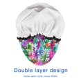 thumbnail image 4 of Shower Caps,Pioneer Flower Floral Print Pattern Waterproof Shower Cap for Women 4 Pieces,Double Reusable Hair Cover for Shower PEVA Elastic Stretch Hem, 4 of 7