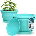 thumbnail image 1 of Whiskey Barrel Planters Lifemaster 25cm Durable Plastic 2-Pack, 1 of 7