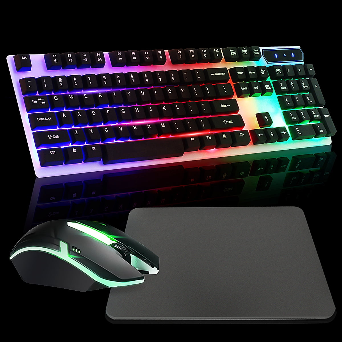 Rainbow Gaming Keyboard and Mouse Combo Set, LED Multi-Colored
