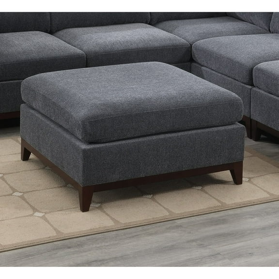 Newboti Furniture Modular Living Room Furniture Ottoman Ash Chenille Fabric 1pc Cushion Ottoman Couch 08488