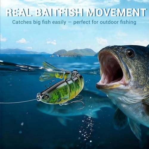 Fishing Lures Multi Jointed Fish Fishing Kits Slow Sinking Lifelike Swimbait Freshwater and Saltwater Crankbaits for Bass Trout Bass Lures