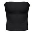 thumbnail image 6 of yueewhu Womens Strapless Tube Tops Basic Backless Sleeveless Bandeau Going Out Crop Tops Cute 2025 Summer Clothes (Black, L), 6 of 6
