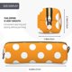 thumbnail image 3 of Balery Orange And White Polka Dot Estuche de Lápices de Cuero Impreso, Estuche para Suministros de Arte, Estuche de Lápices con Cremallera, Estuche de Almacenamiento de Papelería, 3 of 7