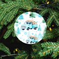thumbnail image 5 of Christmas Tree And Truck Gifts Christmas Ceramic Ornament Blue Pickup Truck Circle Ornament for Christmas Tree Decoration Xmas Party Decorations Funny Gifts for Women/Men, 5 of 8