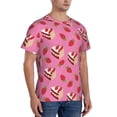 thumbnail image 2 of Bixox Men's Strawberry Cake Printed Short Sleeve Skinny Athletic T-Shirt, 2 of 6