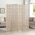 thumbnail image 5 of Roundhill Furniture Quarterfoil Infused Diamond Design 4 Panel Room Divider, 70" Tall, Gold, 5 of 11