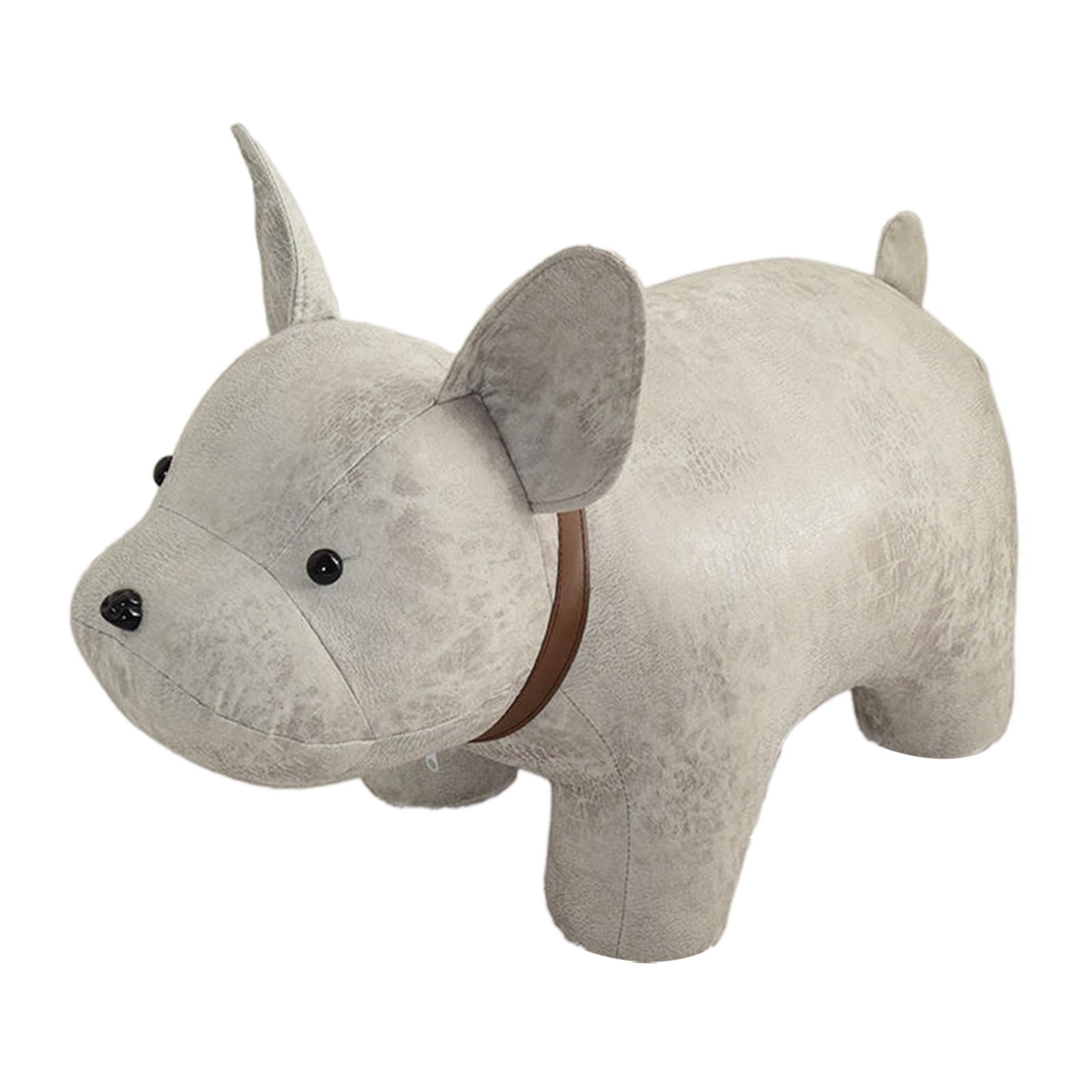 Kids Stool Storage Shoes Changing Animal Footstool for Decor Bedroom Indoor White dog