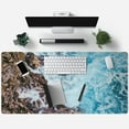 thumbnail image 4 of Marble Desk Mat Blue Ocean Waves Desk Pad Cute Topper Desk DéCor Aesthetic Large Mouse Pad for Women Mousepad Computer Office Keyboard Laptop Mouse Mat 31.5x15.7In-with Stitched Eges Non-Slip Base, 4 of 6