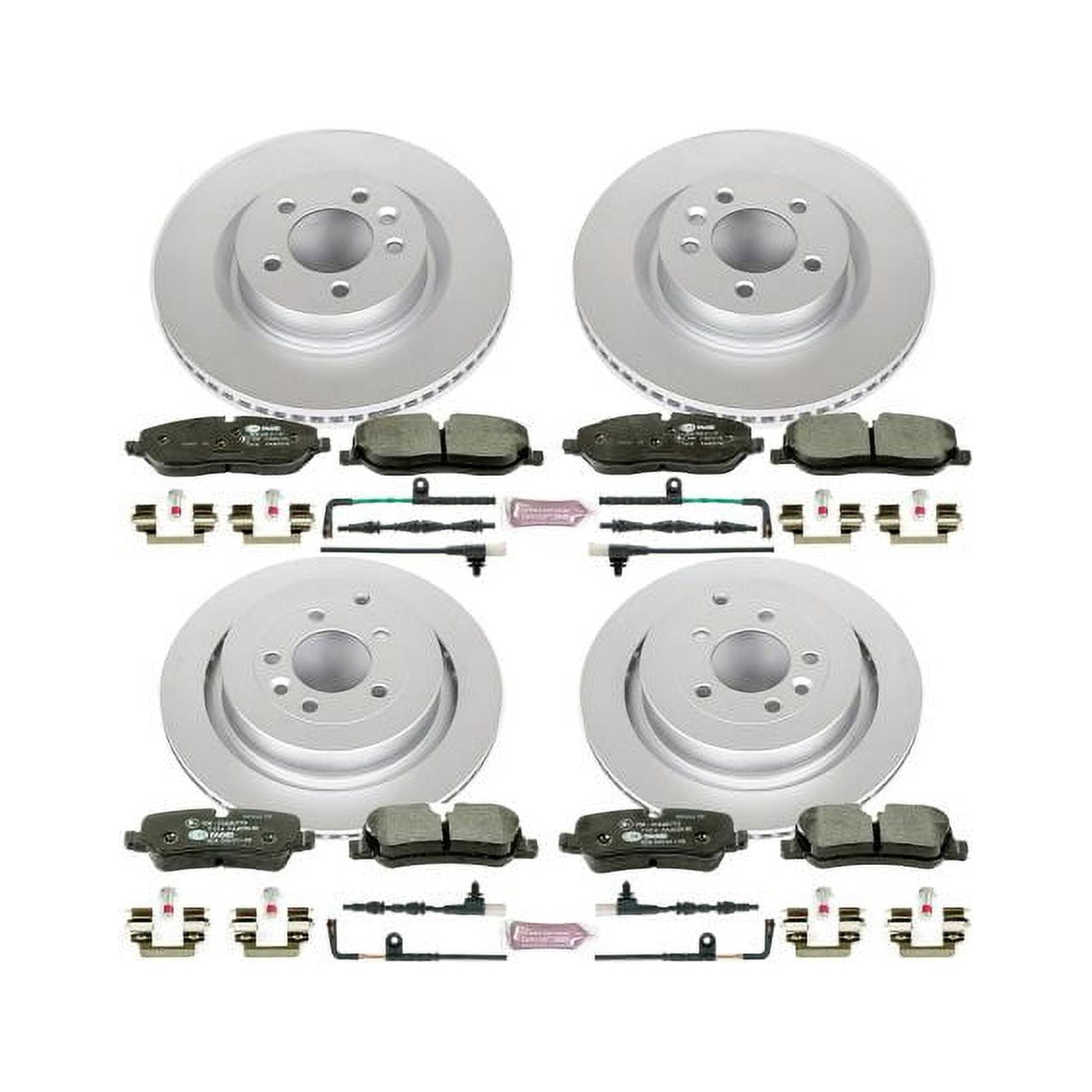 Power Stop Front and Rear Euro-Stop ECE-R90 Certified Brake Pad and Rotor Kit ESK4059 Fits 2006 Land Rover LR3