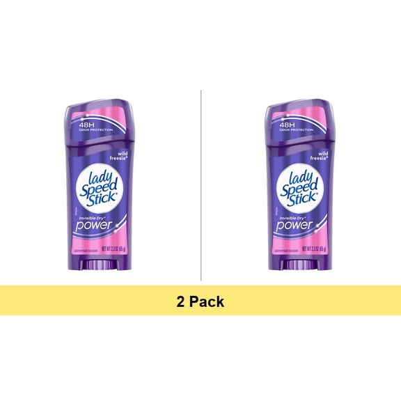 Lady Speed Stick Invisible Dry Antiperspirant Deodorant, Wild Freesia - 2.3 Oz - 2 Pack