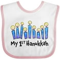 thumbnail image 3 of Inktastic My First Hanukkah with Lit Candles Boys or Girls Baby Bib, 3 of 4