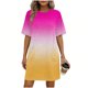 thumbnail image 1 of Mujeres Manga Corta Tops Impresión Casual Cuello Redondo Vendaje Vestido Falda de las Señoras, Vestido de Manga Corta para las Mujeres Primavera Verano Uso Diario, 1 of 6