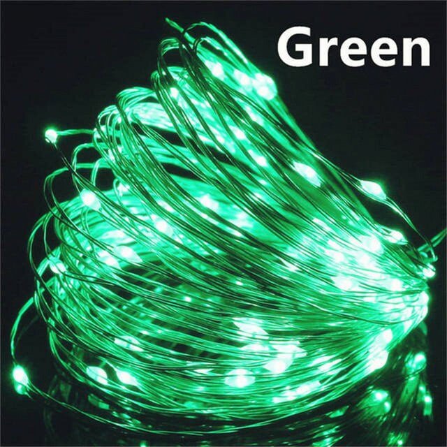 Guirnalda de luces LED con USB, luces de hadas impermeables de alambre plateado de cobre para decoración de fiestas, bodas y Navidad, 10/20/30M