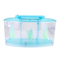 thumbnail image 1 of Acuario con LED acrílico, caja de aislamiento de cría de tres divisiones para peces pequeños (azul), 1 of 14