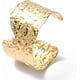 thumbnail image 2 of 1 Brazalete ancho abierto de acero inoxidable 304 para mujer, chapado en oro auténtico de 18 quilates., 2 of 3