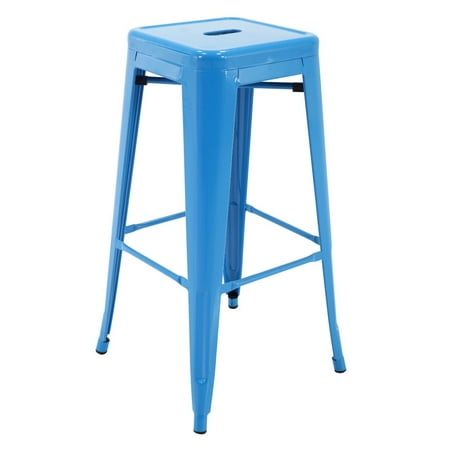 Porthos Home Stackable All-Weather Rust-Resistant Metal Barstool, 30” Seat Height (Set of 2)