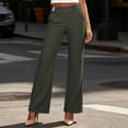 thumbnail image 7 of VBVC Women's High Waisted Straight Leg Dress Pants , Casual Button Tab Work Trousers For Women , Ladies' Business Office Slacks with Pockets, Gray , S-2XL, 7 of 7