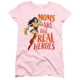 thumbnail image 4 of Wonder Woman Wonder Woman Mother's Day Moms are The Real Superheroes Women's T Shirt, Pink, Large, 4 of 5