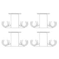 thumbnail image 1 of Juego de 4 soportes para barra de cortina de aleación de aluminio para postes de cortina de 28 mm (blanco), 1 of 5