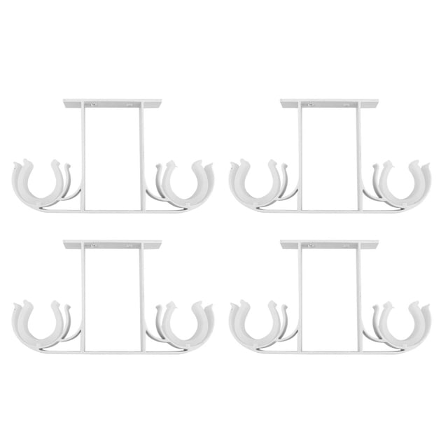 Juego de 4 soportes para barra de cortina de aleación de aluminio para postes de cortina de 28 mm (blanco)