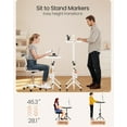 thumbnail image 7 of CHITOOMA Mobile Standing Desk with Cup Holder, 6 Level Height-Adjustable Computer Desk with Laptop Slot for Office, White, 7 of 7