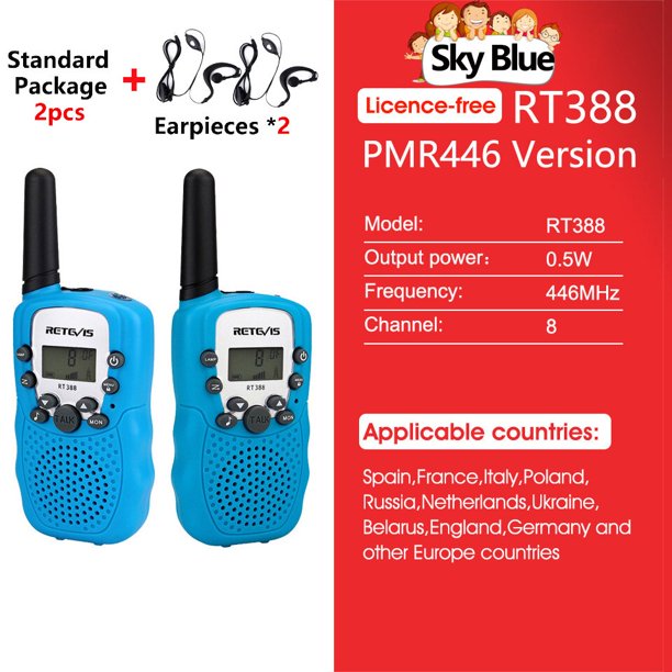 RETEVIS RT388 Walkie Talkie niños 2 uds receptor de Radio para niños Walkie-Talkie regalo de cumpleaños para niños juguetes para niños y niñas Tan Jianjun unisex