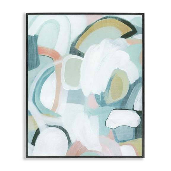 Stupell Industries Pastel Arched Forms Abstract Painting Black Framed Art Print Wall Art, 11 x 14