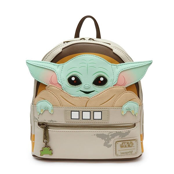 Mochila de bebé Yoda de Star Wars de Disney, mochila mandaloriana de viaje de cuero PU, mochila para mujer y niña, mochila para estudiante/regalo de cumpleaños para adultosMochila Deng Xun unisex