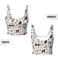thumbnail image 5 of Haiem Black Cat And Snake Pattern Womens Sports Bra - U Neck Padded Low Impact Yoga Bra Workout Crop Top Gym Moisture-Wicking Workout Vest -Large, 5 of 9