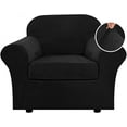thumbnail image 1 of Modern Velvet Plush 4 Piece High Stretch Sofa Slipcover Furniture Protector Form Fit Luxury Thick Sofa Cover, Machine Washable, 1 of 6
