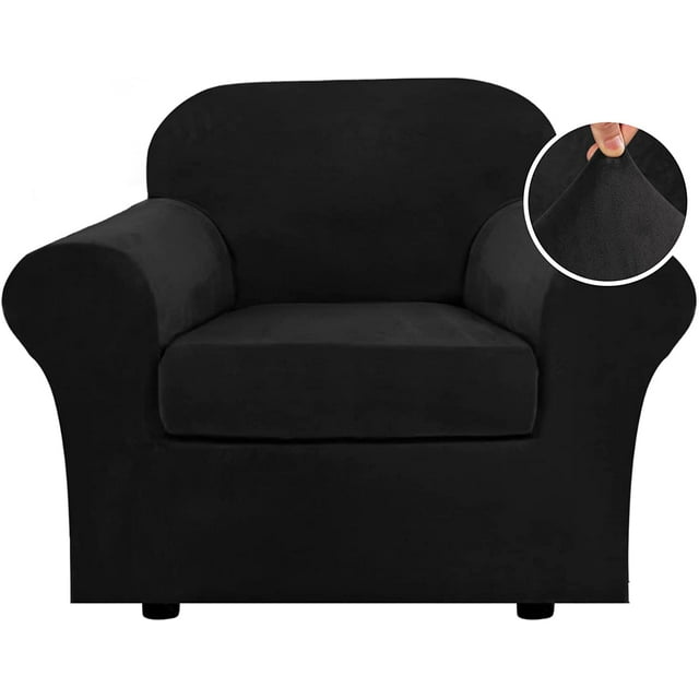 Modern Velvet Plush 4 Piece High Stretch Sofa Slipcover Furniture Protector Form Fit Luxury Thick Sofa Cover, Machine Washable