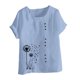 thumbnail image 4 of Vestidos Casuales Para Mujer, Blusas De Mujer De Moda Blusa informal de lino con botones y manga corta estampada para mujer, 4 of 4