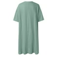thumbnail image 4 of WILLBEST Coupes de Vinaigrette Ranch Individuelles Femmes Robe Décontractée Unie Manches Courtes Col en V avec Poches Robe Longue Ample, 4 of 4