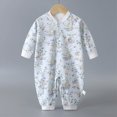 thumbnail image 2 of CAUYDY Newborn Girl Bodysuit 0 3 6 9 Months 1T 2T Baby Romper for Boy Infant Long Sleeved Sleepers Preemie Fall Winter Pajamas Sizes 6-9 Months,Light Blue, 2 of 4