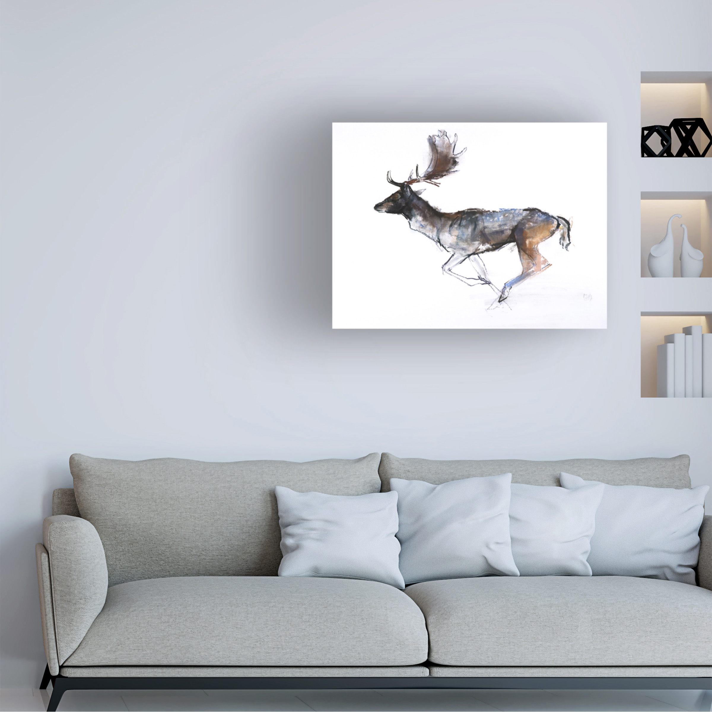 Trademark Fine Art Mark Adlington Evening Buck Fallow Deer Canvas Wall Art - 35x47