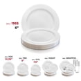 thumbnail image 6 of Smarty 6" White with Silver Edge Rim Plastic Pastry Plates 120ct, 6 of 7