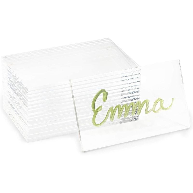 Clear Acrylic Place Cards for Weddings, Table Seating Name Cards (20