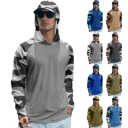 AHMOMEI Camouflage Sun Shirt UPF 50+ Men s Fishing Shirt Quick Dry Rash Guard Raglan Long Sleeve Shirt Lightweight Hiking Running Shirt