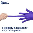 thumbnail image 5 of SafeHealth HD Nitrile Exam Disposable Gloves, 4.5 Mil, Latex Free, Powder Free, Cobalt Blue, Finger Textured, Case of 1000, Size L, 5 of 5