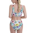 thumbnail image 3 of Picia Cactus1 Women's High Waisted Bikini Scoop Neck Swimsuit Two Pieces Bathing Suit-Small, 3 of 8
