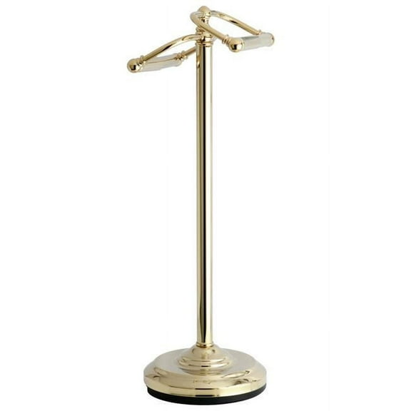 Vintage Freestanding Toilet Paper Stand, Polished Brass