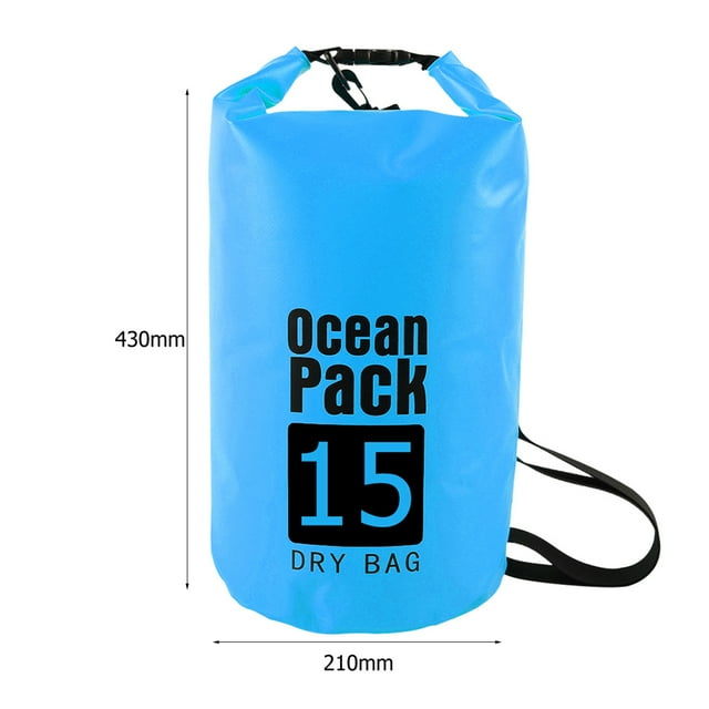 Saco De Bolsa Seca Bolsa seca impermeable Pack Saco Natación Kayak Barco Trekking (15L Azul cielo) Hugtrwg Libre de BPA